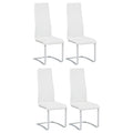 Montclair High Back Dining Chairs Black and Chrome (Set of 4)