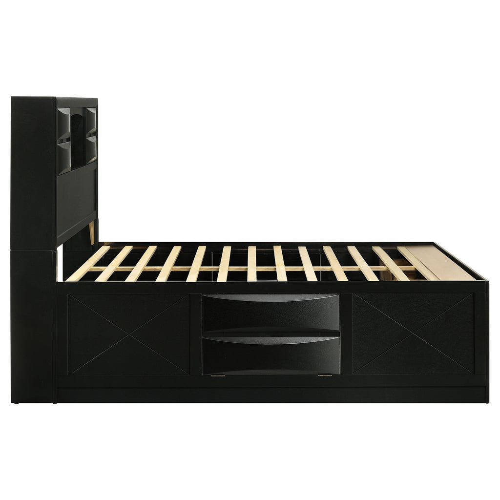 Briana Bookcase Platform Storage Bed