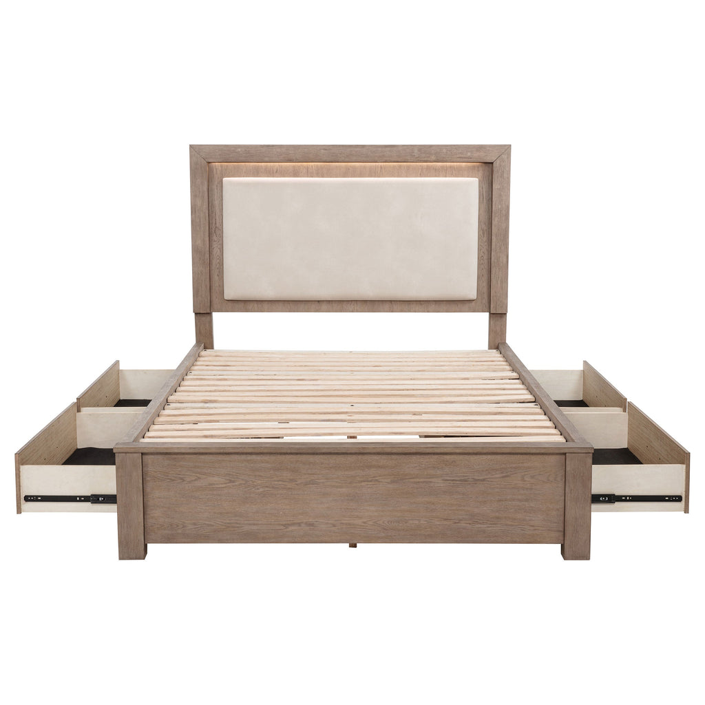 Kenora Panel Platform Storage Bed with LED Lighting