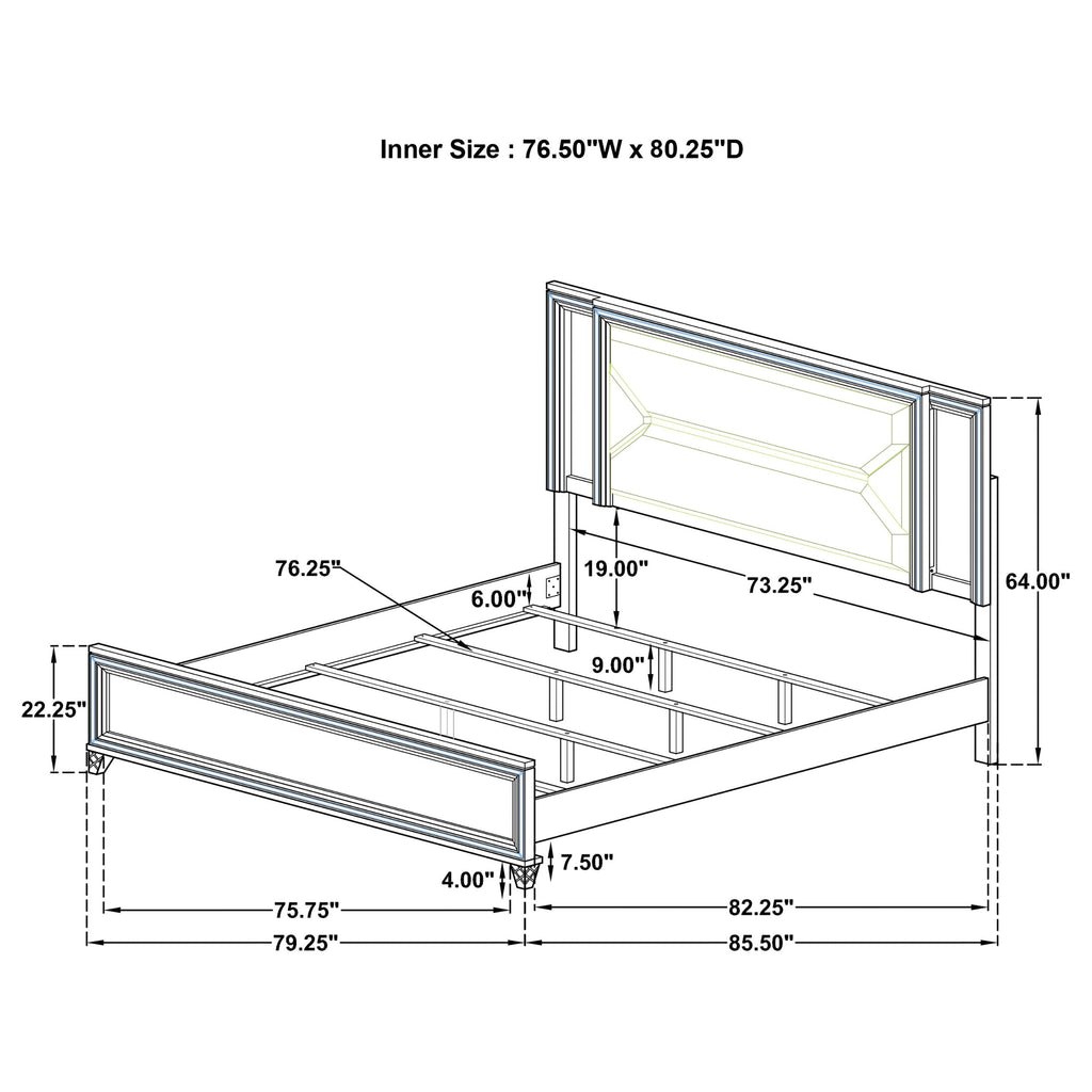Marmore Panel Bed with LED Lighting