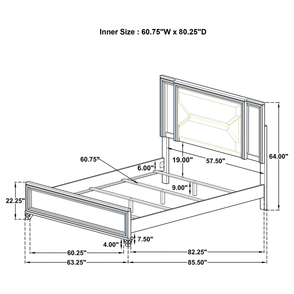 Marmore Panel Bed with LED Lighting