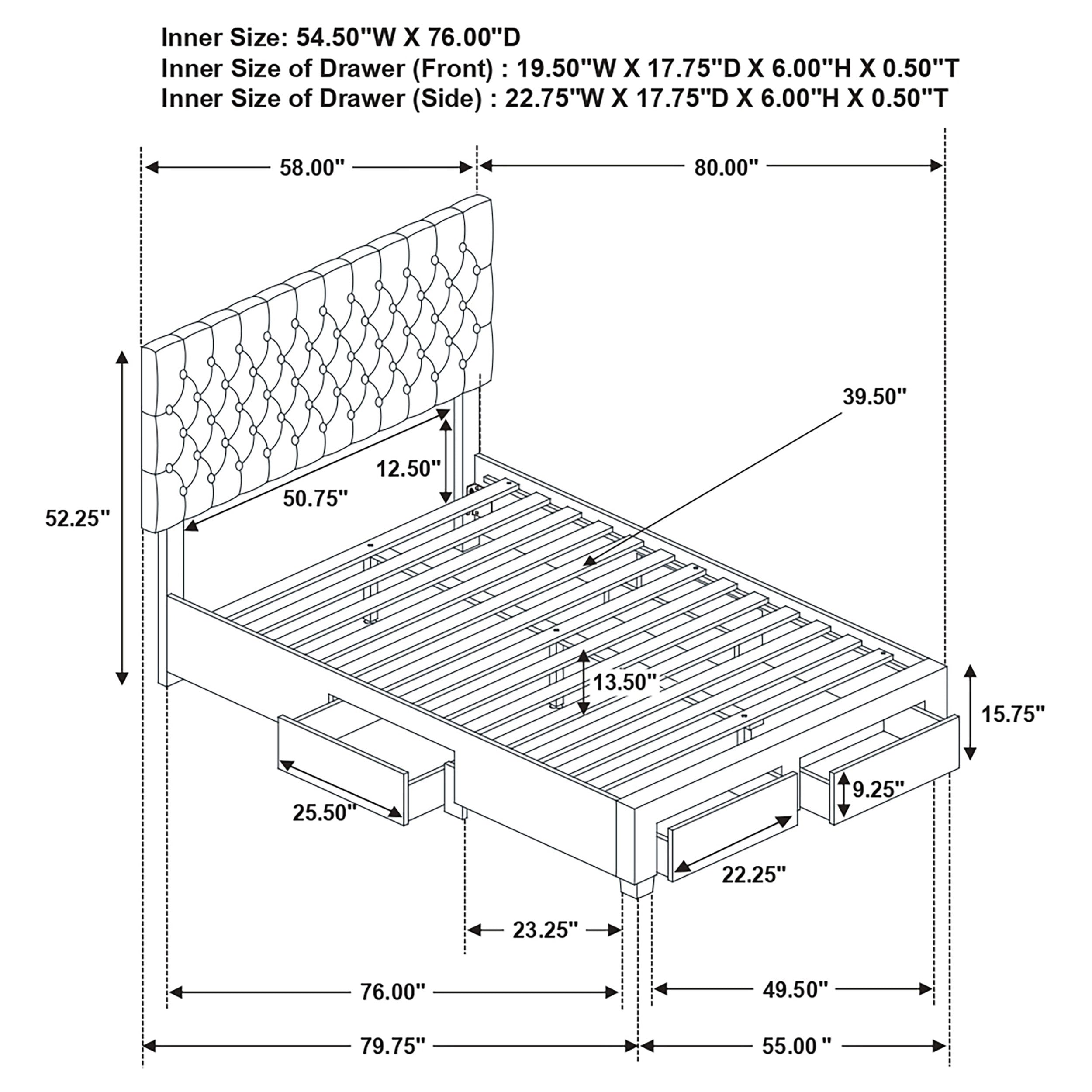 Soledad Panel Platform Storage Bed