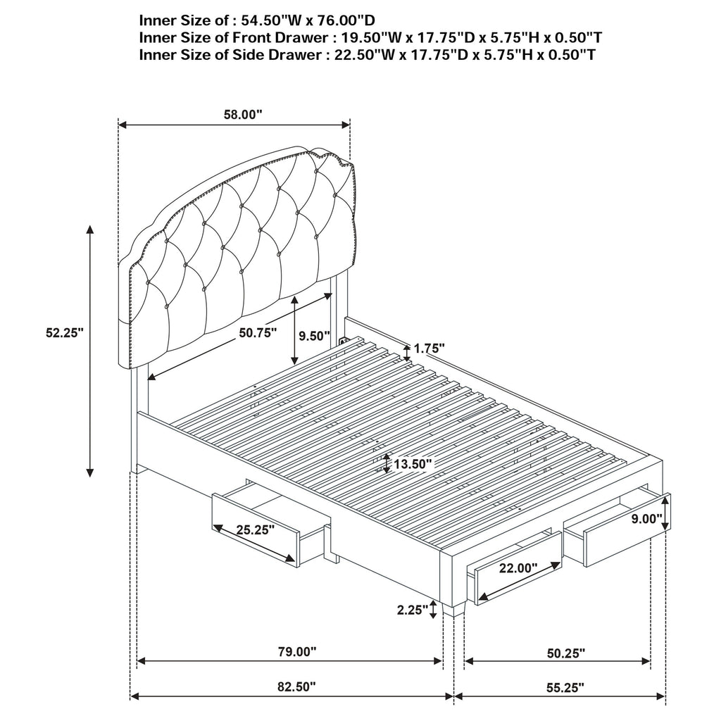 Marianna Panel Platform Storage Bed