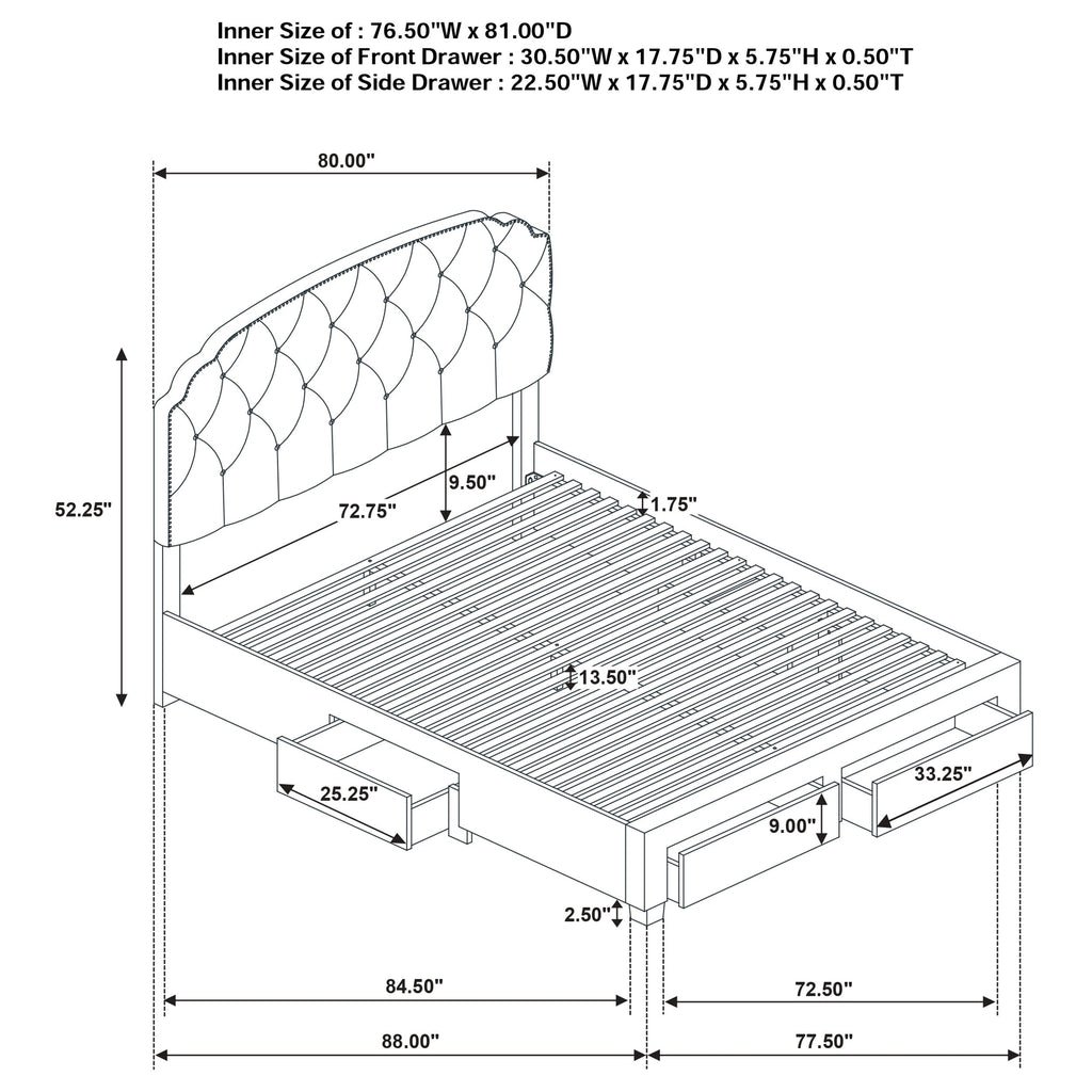 Marianna Panel Platform Storage Bed