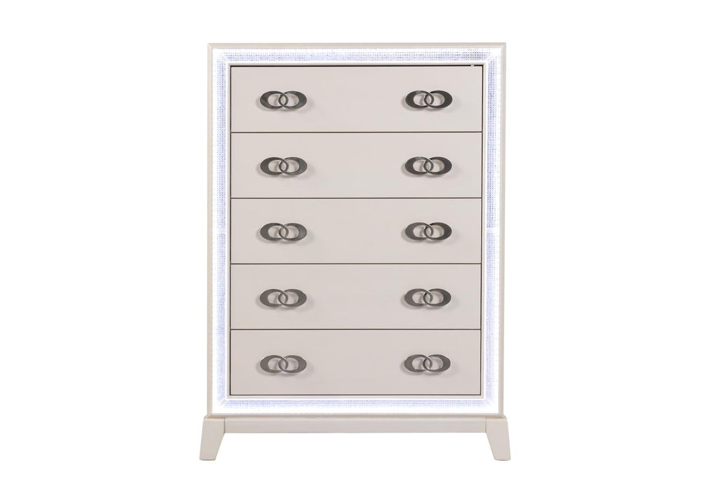 LED Cream Bedroom Set