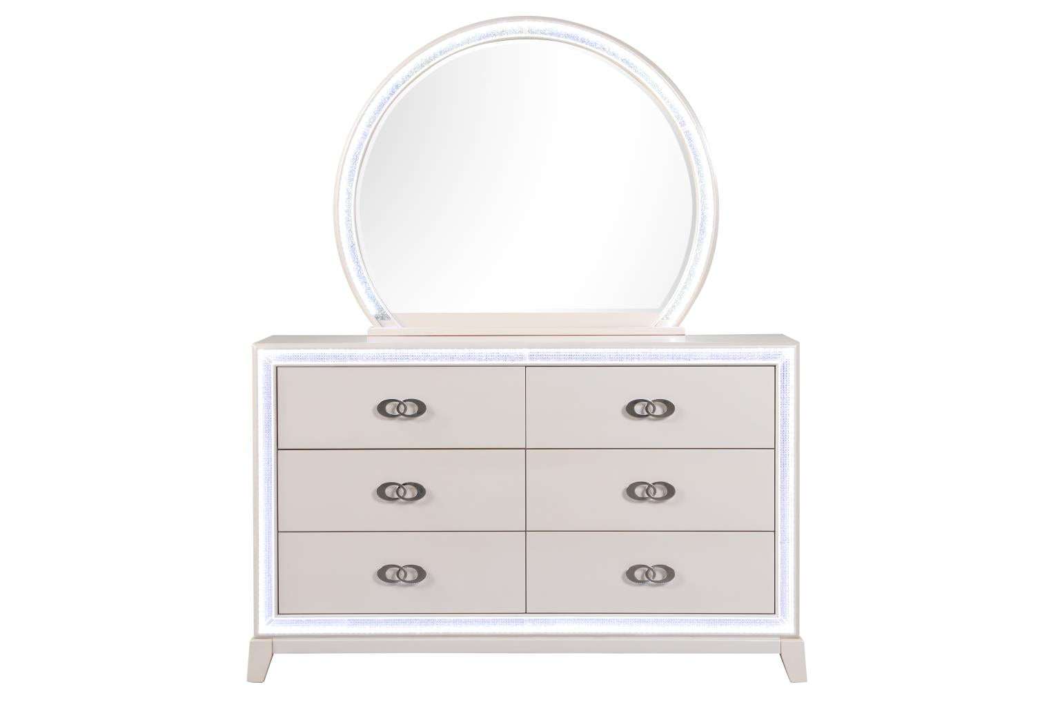 LED Cream Bedroom Set