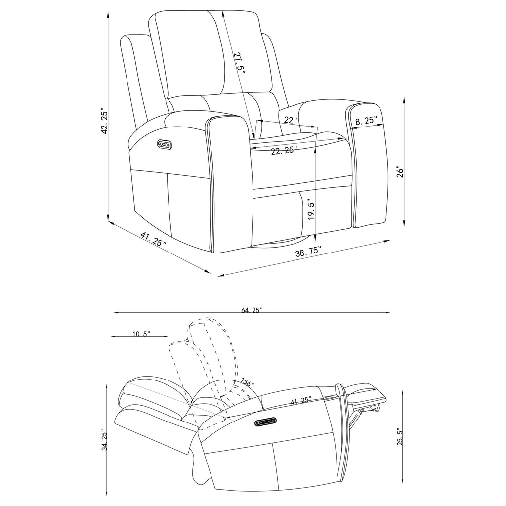Brickston Triple Power Swivel Glider Recliner