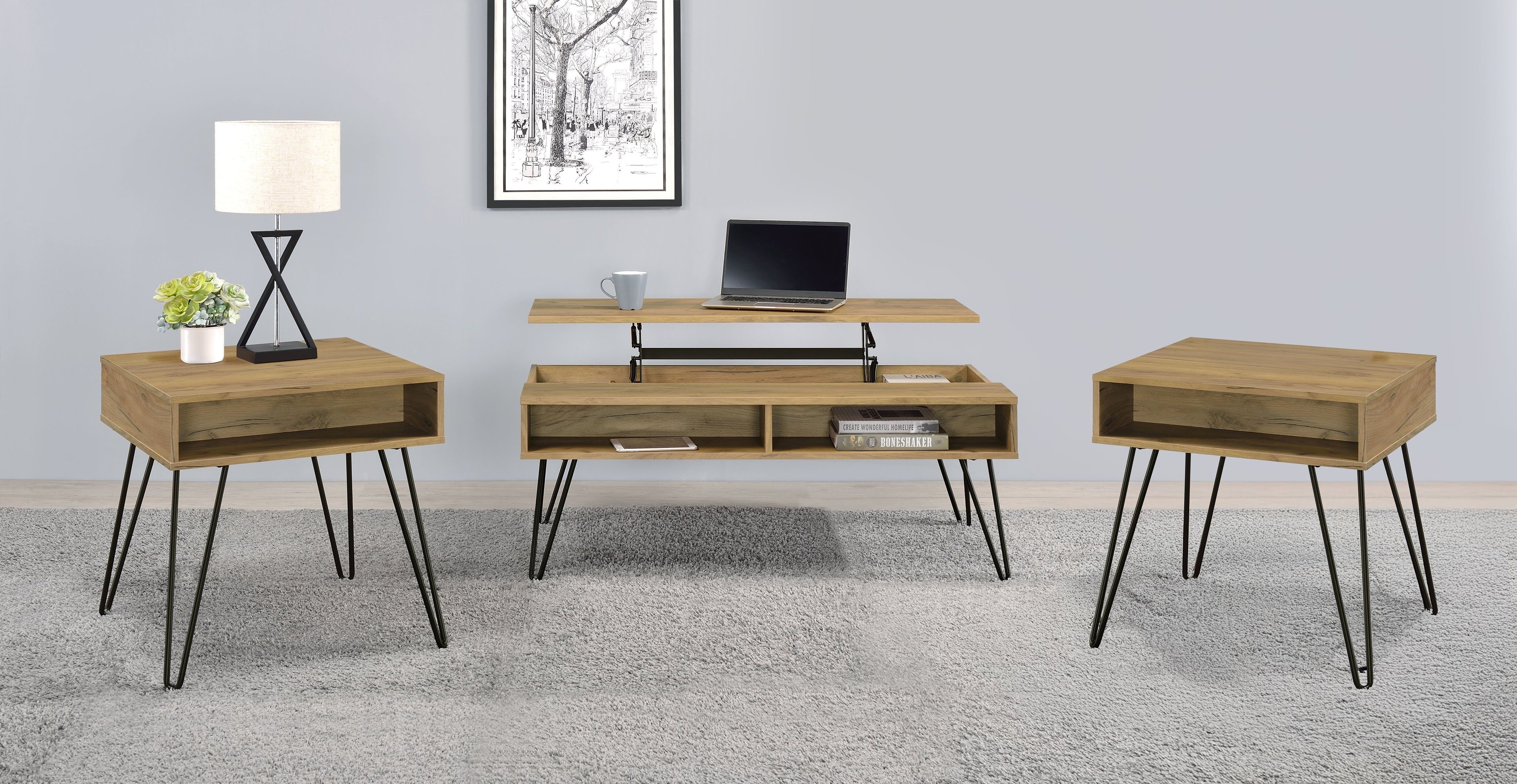 Fanning Lift-Top Coffee Table Set