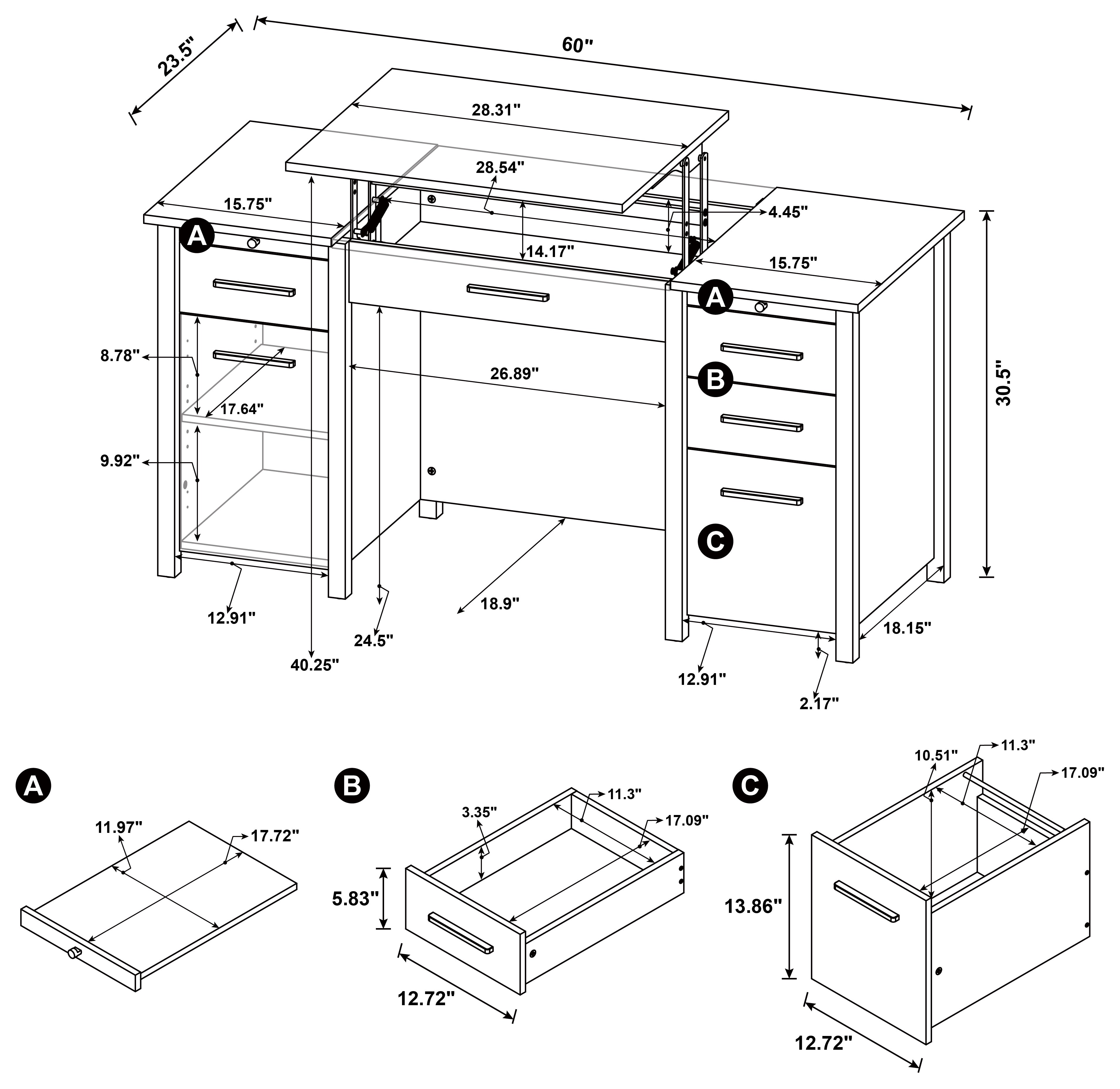 Dylan Computer Desk with Lift-Top