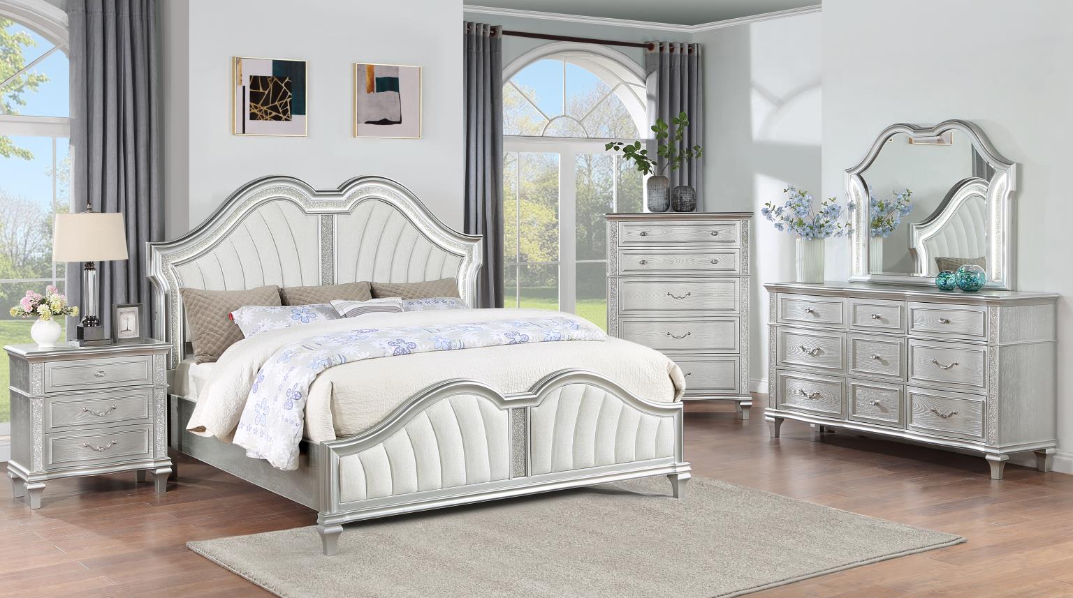 Izabella 4-piece Bedroom Set with LED