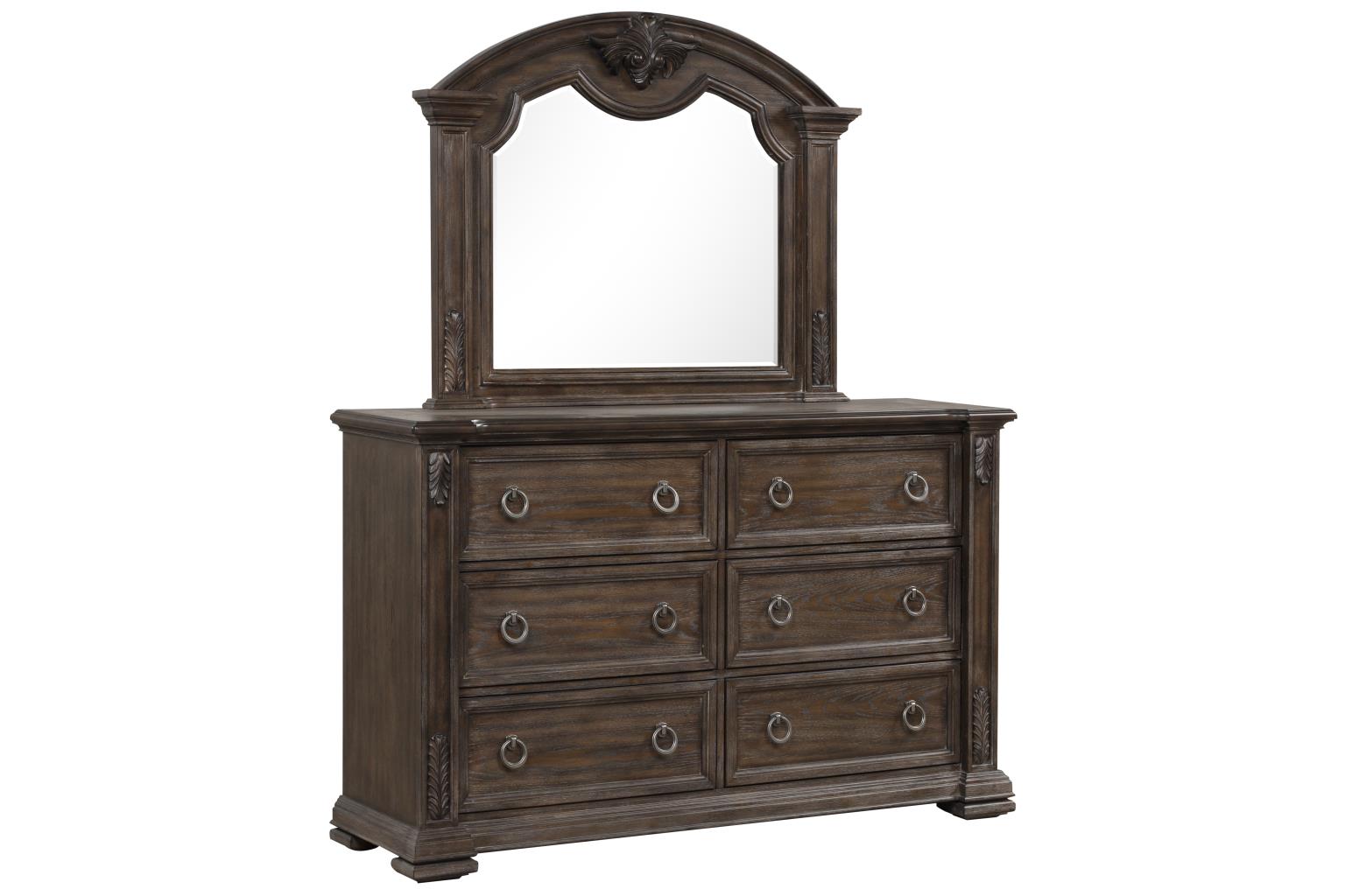Texas Queen Bed, Dresser, Mirror & Nightstand