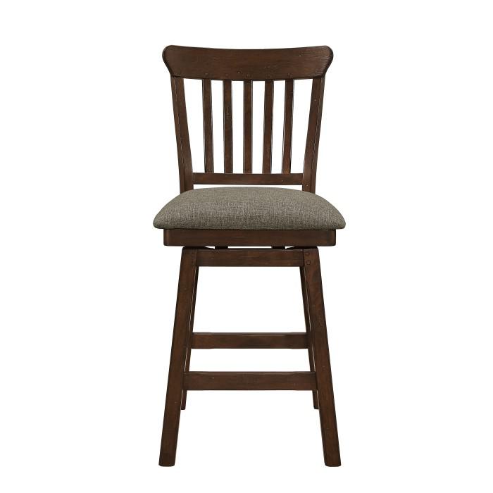 Schleiger Counter Height Swivel Chair in Dark Brown (Set of 2)