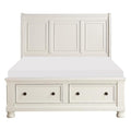 Laurelin Queen Sleigh Platform Storage Bed in White 1714W-1