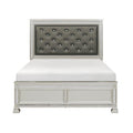 Bevelle Queen Upholstered Panel Bed in Silver 1958-1