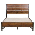 Holverson Queen Platform Bed in Rustic Brown & Gunmetal 1715-1*