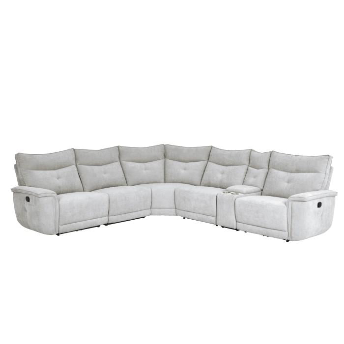 Tesoro 6pc Sectional Living Room Set in Mist Gray