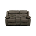 Discus Double Reclining Loveseat in Brown 9526BR-2