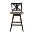 Amsonia Swivel Counter Height Chair in Gray and Black (Set of 2)