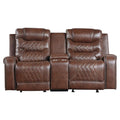 Putnam Double Glider Reclining Loveseat in Brown 9405BR-2