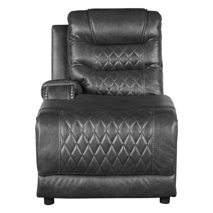 Putnam Power Left Side Reclining Chaise with USB Port in Gray 9405GY-LCPW