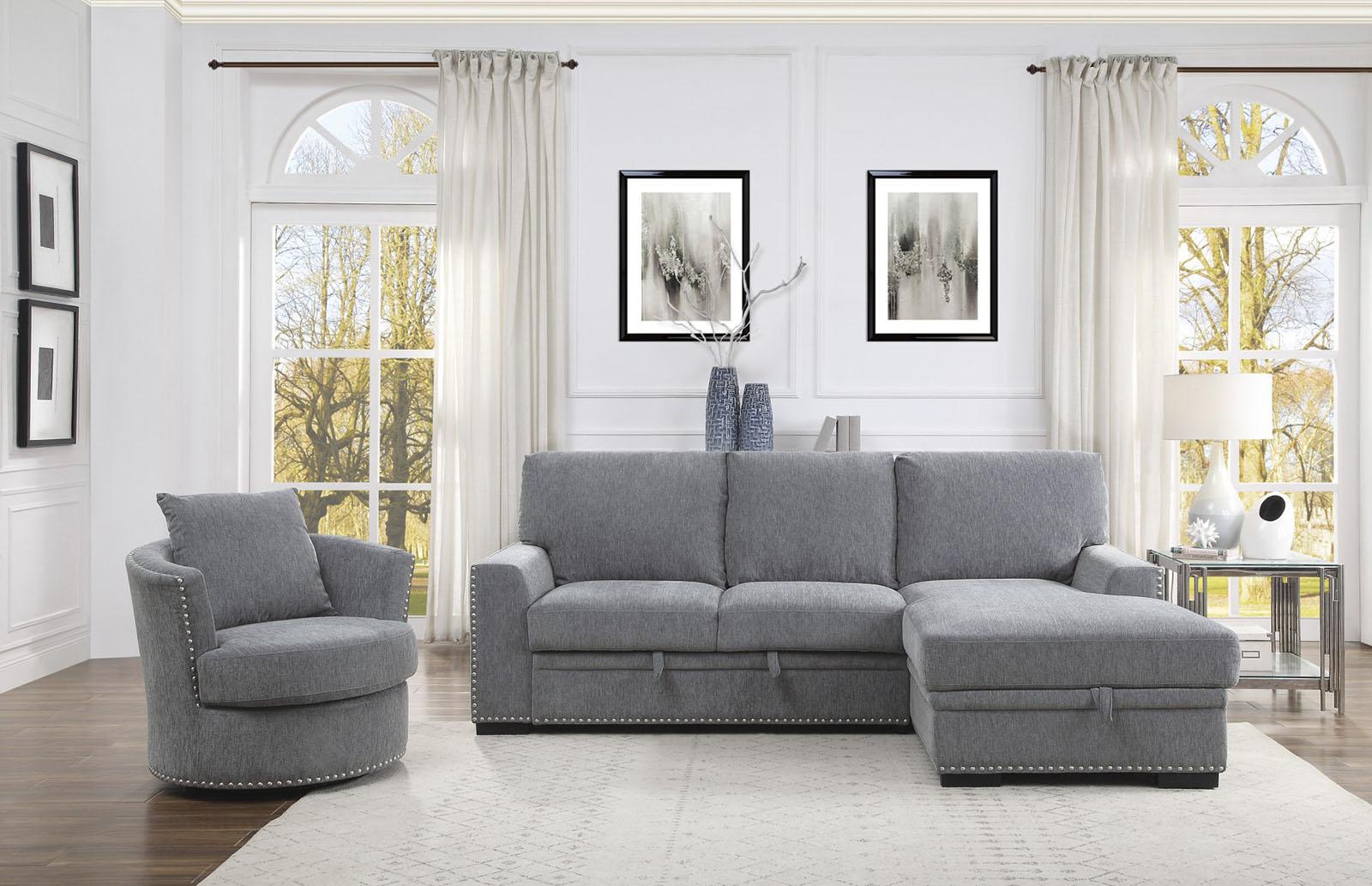 Morelia Swivel Chair in Dark Gray 9468DG-1