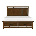 Frazier Queen Upholstered Storage Platform Bed in Dark Cherry 1649-1*
