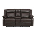 Jude Double Glider Recliner Loveseat in Brown 8201BRW-2