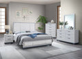 Jouri White Platform 4 Pc Bedroom Set